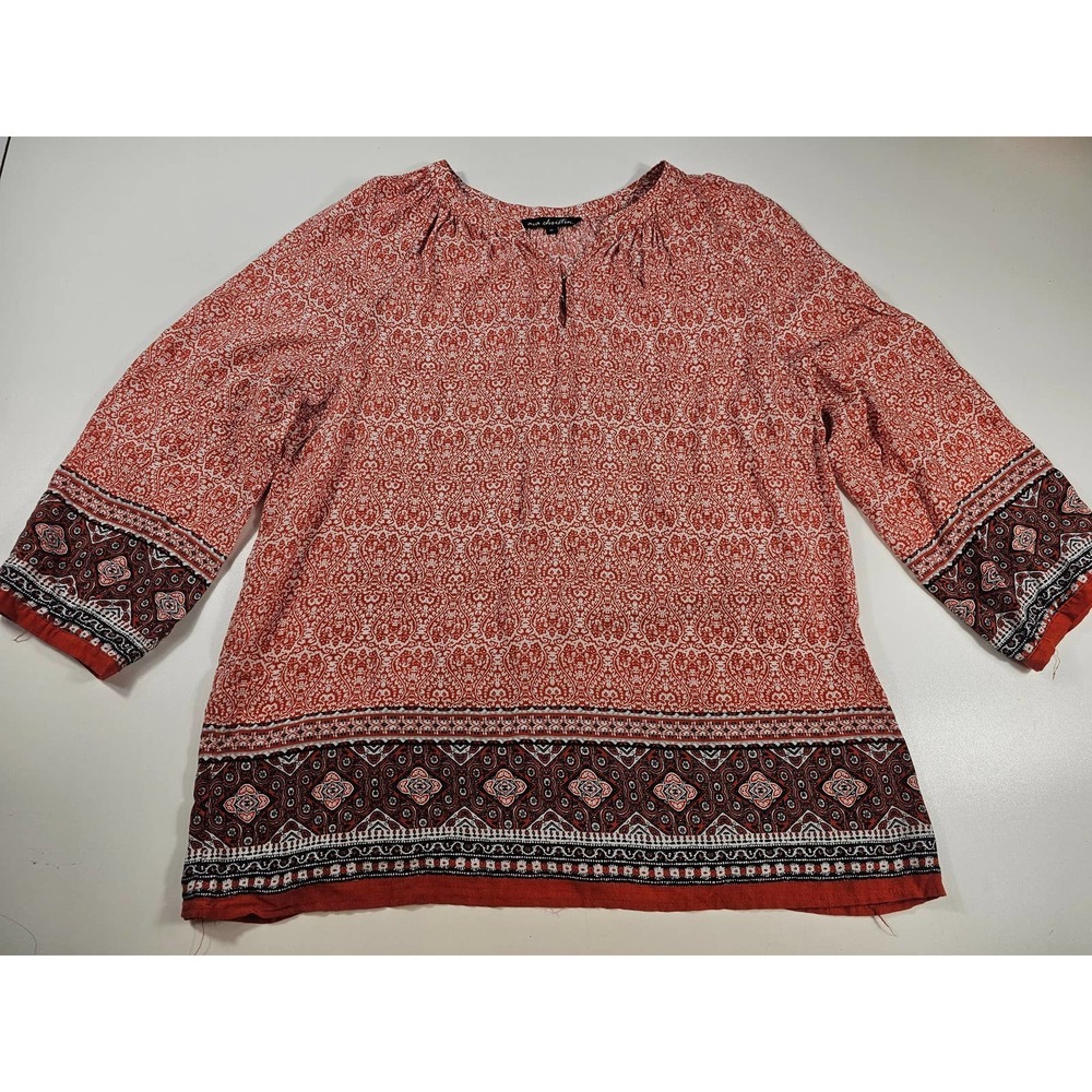 Ava Christine peasant style tunic blouse XL popover EUC  Career casual - Picture 6 of 8